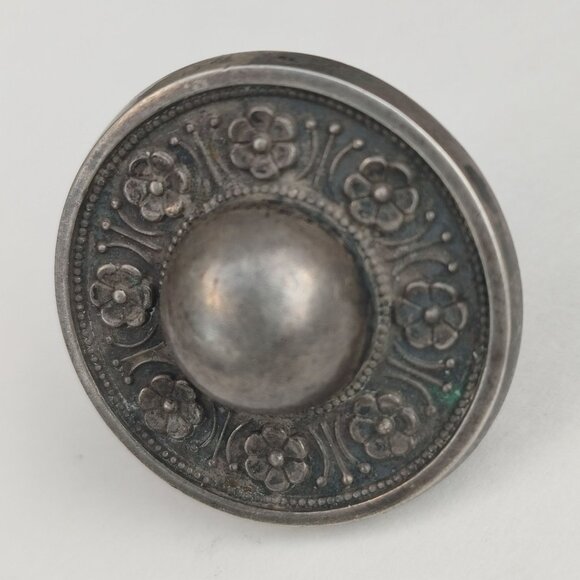 Antique Silver Sentiment Pin Mourning Brooch Victorian Era Forget Me Knots - Picture 10 of 11